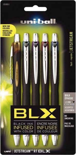 Uni-Ball - Roller Ball 1mm Retractable Pen - Blue & Black, Green & Black, Purple & Black, Brown & Black - Strong Tooling