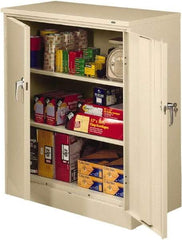 Tennsco - 3 Shelf Locking Storage Cabinet - Steel, 36" Wide x 24" Deep x 42" High, Black - Strong Tooling