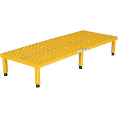 Vestil - 9" High x 24" Wide x 60" Deep, Yellow Step Stand - Steel, 500 Lb Capacity - Strong Tooling