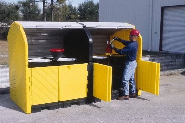 UltraTech - 75 Gal Sump, 9,000 Lb Capacity, 8 Drum, Polyethylene Spill Deck or Pallet - 68" Long x 64" Wide x 88" High, Liftable Fork, Low Profile, 2 x 2 Drum Configuration - Strong Tooling