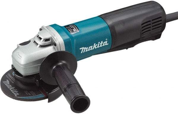 Makita - 4-1/2" Wheel Diam, 10,500 RPM, Corded Angle & Disc Grinder - 5/8-11 Spindle, 120 Volts, 10 Amps - Strong Tooling