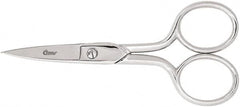 Clauss - 1" LOC, 6-5/8" OAL Carbon Steel Curved Scissors - Offset Handle, For Paper, Fabric - Strong Tooling