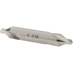 Cle-Line - #5 Plain Cut 60° Incl Angle High Speed Steel Combo Drill & Countersink - Strong Tooling