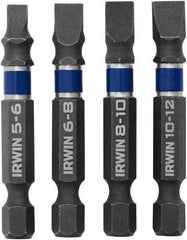 Irwin - 4 Piece, Bit Set - 1/4" Hex Drive, Slotted Point - Strong Tooling