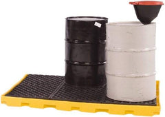 UltraTech - 66 Gal Sump, 9,000 Lb Capacity, 6 Drum, Polyethylene Spill Deck or Pallet - 75" Long x 50" Wide x 5" High, Low Profile, 2 x 3 Drum Configuration - Strong Tooling