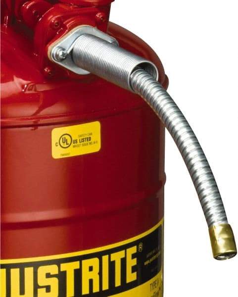 Justrite - 9 Inch Long, Safety Can Metal Flexible Nozzle - 5/8 Inch Diameter, Compatible with Type II Safety Cans - Strong Tooling