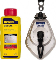 Irwin - 100' Long Reel & Chalk Set - Red, Includes (1) 4 oz Permanent Red Chalk (6:1) & (1) MACH6 Chalk Reel - Strong Tooling