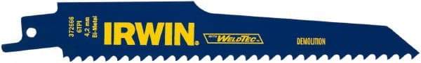 Irwin Blades - 6" Long, Bi-Metal Reciprocating Saw Blade - Tapered Profile, 6 TPI, Toothed Edge, Tang Shank - Strong Tooling