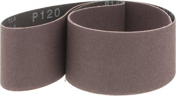 Made in USA - 2" Wide x 42" OAL, 120 Grit, Aluminum Oxide Abrasive Belt - Aluminum Oxide, Medium, Coated, X Weighted Cloth Backing - Strong Tooling
