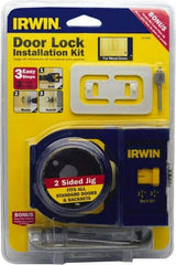 Irwin Blades - 7 Piece, 2-3/8" to 2-3/4" Saw Diam, Door-Lock Installation Hole Saw Kit - Carbon Steel, Includes 2 Hole Saws - Strong Tooling