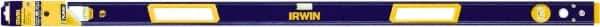 Irwin - Magnetic 48" Long 3 Vial Box Beam Level - Aluminum, Blue/Yellow, 1 Level & 2 Plumb Vials - Strong Tooling