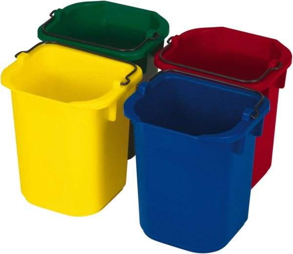 Rubbermaid - 5 Qt, 215.9mm High, Polypropylene Rectangular Color Variety Single Pail (4-Pack) - Handle Included, 190.5mm Top Length x 234.95mm Top Width - Strong Tooling