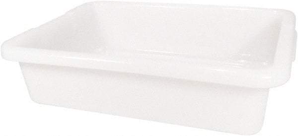 Rubbermaid - 4.6 Gal, White Polyethylene Tote Container - Nesting, 20" Long x 15" Wide x 5" High - Strong Tooling