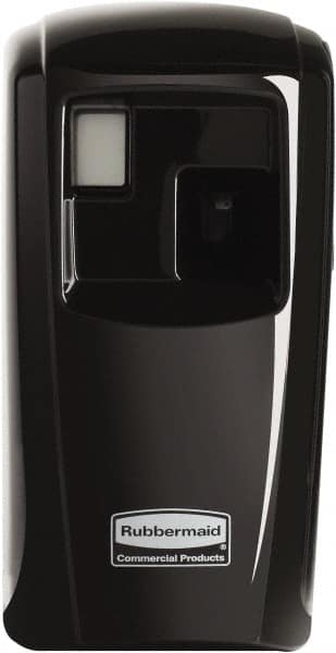 Rubbermaid - 0.012 Cu Ft Coverage, Black Metered Aerosol Dispenser - C Battery Required - Strong Tooling