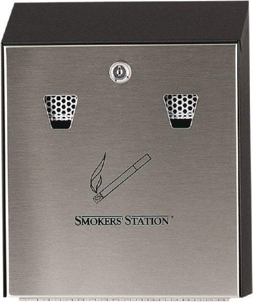 Rubbermaid - Steel Wall Mounted Ashtray - 10" Wide x 12-1/2" High - Strong Tooling