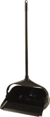 Rubbermaid - 11.3" Wide x 5" High Upright Dustpan - Plastic Body, 24-1/2" Handle, Black - Strong Tooling