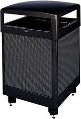 Rubbermaid - 48 Gal Black Square Decorative Waste Receptacle With Top - Steel, 40" High x 660.4mm Long x 26" Wide - Strong Tooling