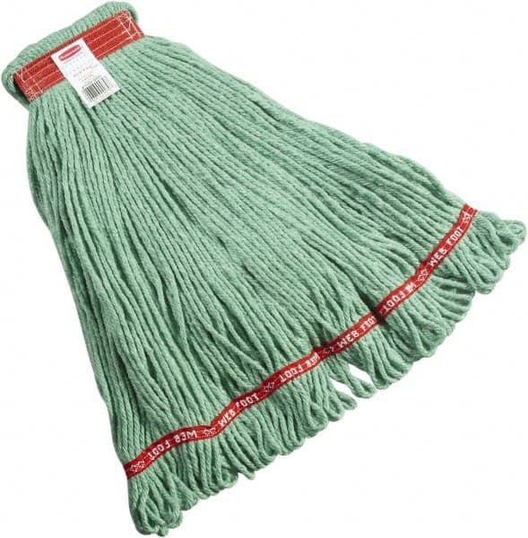 Rubbermaid - 1" Red Head Band, Large Blended Fiber Loop End Mop Head - 4 Ply, Side Loading Connection - Strong Tooling