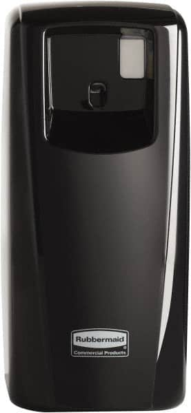 Rubbermaid - 0.019 Cu Ft Coverage, Black Metered Aerosol Dispenser - D Battery Required - Strong Tooling