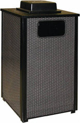 Rubbermaid - 24 Gal Black Square Decorative Waste Receptacle With Top - Steel, 38" High x 457.2mm Long x 18" Wide - Strong Tooling