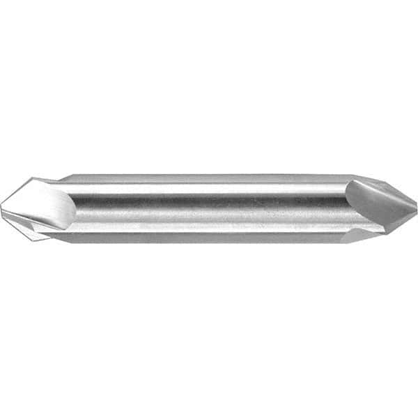 3/16″ Head Diam, 3/16″ Shank Diam, 4 Flute 110° High Speed Steel Countersink Oxide Finish, 2″ OAL, Double End, Straight Shank, Right Hand Cut