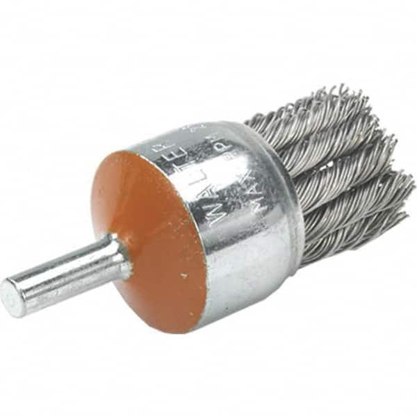 WALTER Surface Technologies - 1-1/8" Brush Diam, Knotted, End Brush - 1/4" Diam Shank, 20,000 Max RPM - Strong Tooling