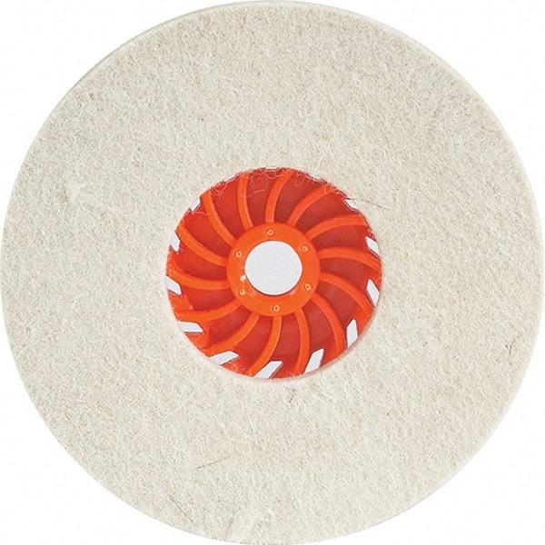 WALTER Surface Technologies - 5" Diam x 1/2" Thick Unmounted Buffing Wheel - Felt Cup Disc, 5/8-11 Arbor Hole, Hard Density - Strong Tooling