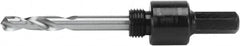 Irwin Blades - 9/16 to 1-3/16" Tool Diam Compatibility, Hex Shank, Steel Integral Pilot Drill, Hole Cutting Tool Arbor - 3/8" Min Chuck, Hex Shank Cross Section, Threaded Shank Attachment, For Hole Saws - Strong Tooling