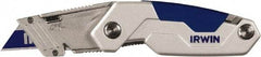 Irwin - Fixed Folding Utility Knife - Metal Handle, 3 Blades Included - Strong Tooling