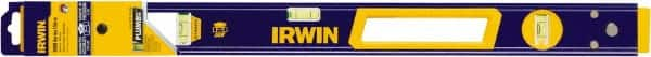 Irwin - Magnetic 24" Long 3 Vial Box Beam Level - Aluminum, Blue/Yellow, 1 Level & 2 Plumb Vials - Strong Tooling