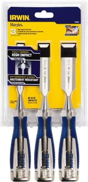 Irwin - 3 Piece Wood Chisel Set - Acetate, Sizes Included 1/2 to 1" - Strong Tooling