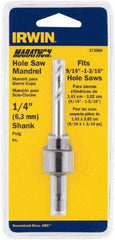 Irwin Blades - 9/16 to 1-3/16" Tool Diam Compatibility, Hex Shank, Steel Integral Pilot Drill, Hole Cutting Tool Arbor - 3/8" Min Chuck, Hex Shank Cross Section, Quick-Change Attachment, For Hole Saws - Strong Tooling