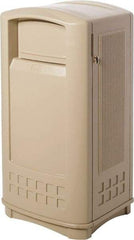 Rubbermaid - 35 Gal Beige Rectangle Decorative Waste Receptacle With Top - 1,044mm High x 543.56mm Long x 515.62mm Wide - Strong Tooling