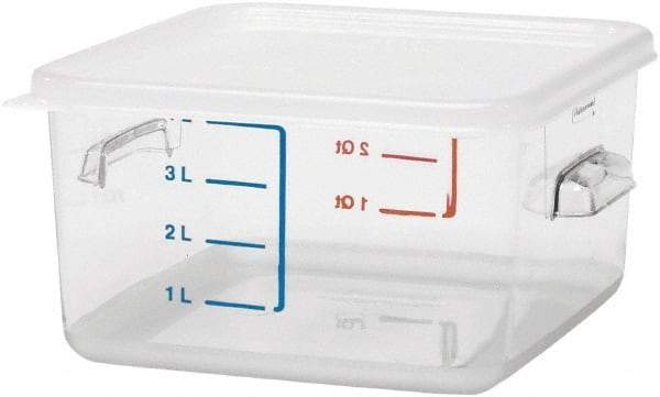 Rubbermaid - Square, Clear Polycarbonate Food Storage Container - 4.8" High x 8.8" Wide x 8.8" Long - Strong Tooling