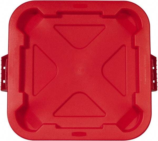 Rubbermaid - Square Lid for Use with 28 Gal Square Trash Cans - Red, Polyethylene, For Brute Trash Cans - Strong Tooling