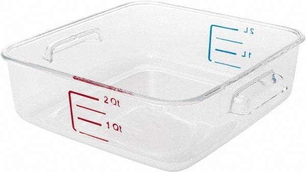 Rubbermaid - Square, Clear Polycarbonate Food Storage Container - 2.7" High x 8.8" Wide x 8.8" Long - Strong Tooling