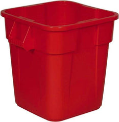 Rubbermaid - 28 Gal Red Square Trash Can - Polyethylene, 572mm High x 546.1mm Long x 546.1mm Wide - Strong Tooling