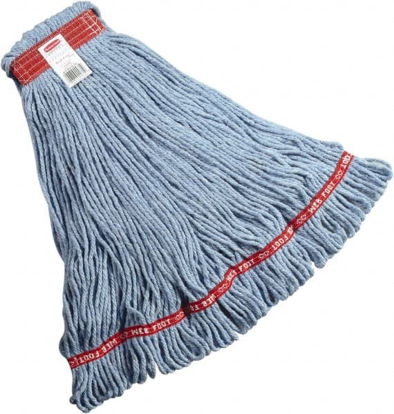 Rubbermaid - 1" Red Head Band, Large Blended Fiber Loop End Mop Head - 4 Ply, Side Loading Connection - Strong Tooling