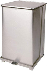 Rubbermaid - 40 Gal Square Unlabeled Trash Can - 30" High x 19" Long x 19" Wide, Stainless Steel, Steel - Strong Tooling