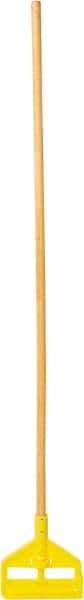 Rubbermaid - 54" Standard Hardwood Clamp Jaw Mop Handle - 1" Mop Head Band, Plastic Connector, Use with Wet Mops - Strong Tooling