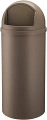 Rubbermaid - 15 Gal Brown Round Decorative Waste Receptacle With Top - 927mm High - Strong Tooling