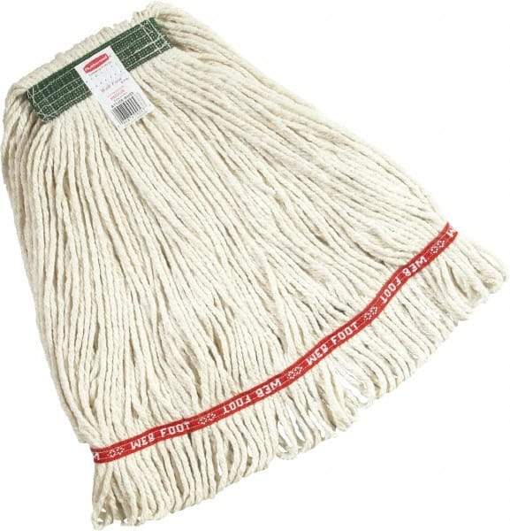 Rubbermaid - Green Head Band, Medium Blended Fiber Loop End Mop Head - 4 Ply, Screw On Connection - Strong Tooling