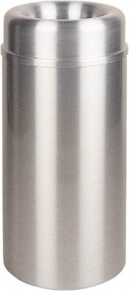 Rubbermaid - 15 Gal Aluminum Round Decorative Waste Receptacle With Top - Steel, 30" High - Strong Tooling