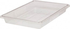 Rubbermaid - Rectangular, Clear Polycarbonate Food Tote Box - 3-1/2" High x 12" Wide x 18" Long, with Snap-On Lid - Strong Tooling