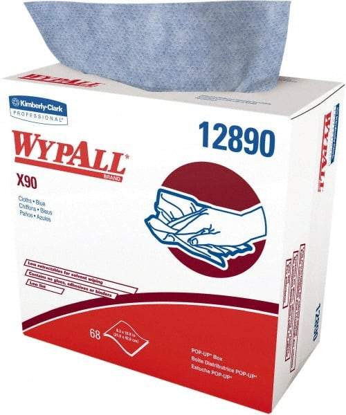 WypAll - X90 Dry Shop Towel/Industrial Wipes - Pop-Up, 16-3/4" x 8-1/4" Sheet Size, Blue - Strong Tooling