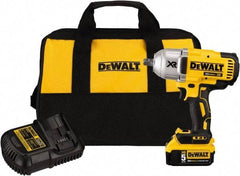 DeWALT - 1/2" Drive 20 Volt Mid-Handle Cordless Impact Wrench & Ratchet - 1,900 RPM, 0 to 2,400 BPM, 700 Ft/Lb Torque, 1 Lithium-Ion Battery Included - Strong Tooling