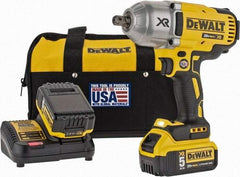 DeWALT - 1/2" Drive 20 Volt Mid-Handle Cordless Impact Wrench & Ratchet - 1,900 RPM, 0 to 2,400 BPM, 700 Ft/Lb Torque, 2 Lithium-Ion Batteries Included - Strong Tooling