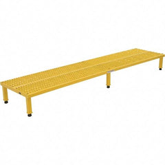 Vestil - 9" High x 24" Wide x 96" Deep, Yellow Step Stand - Steel, 500 Lb Capacity - Strong Tooling