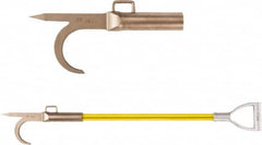 Ampco - 3 Lb Head Pike Pole with Hook - 48" OAL, 33" Long Handle, Fiberglass Straight Handle, 15" Long Head - Strong Tooling