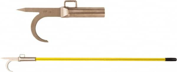 Ampco - 3 Lb Head Pike Pole with Hook - 72" OAL, 57" Long Handle, Fiberglass Straight Handle, 15" Long Head - Strong Tooling